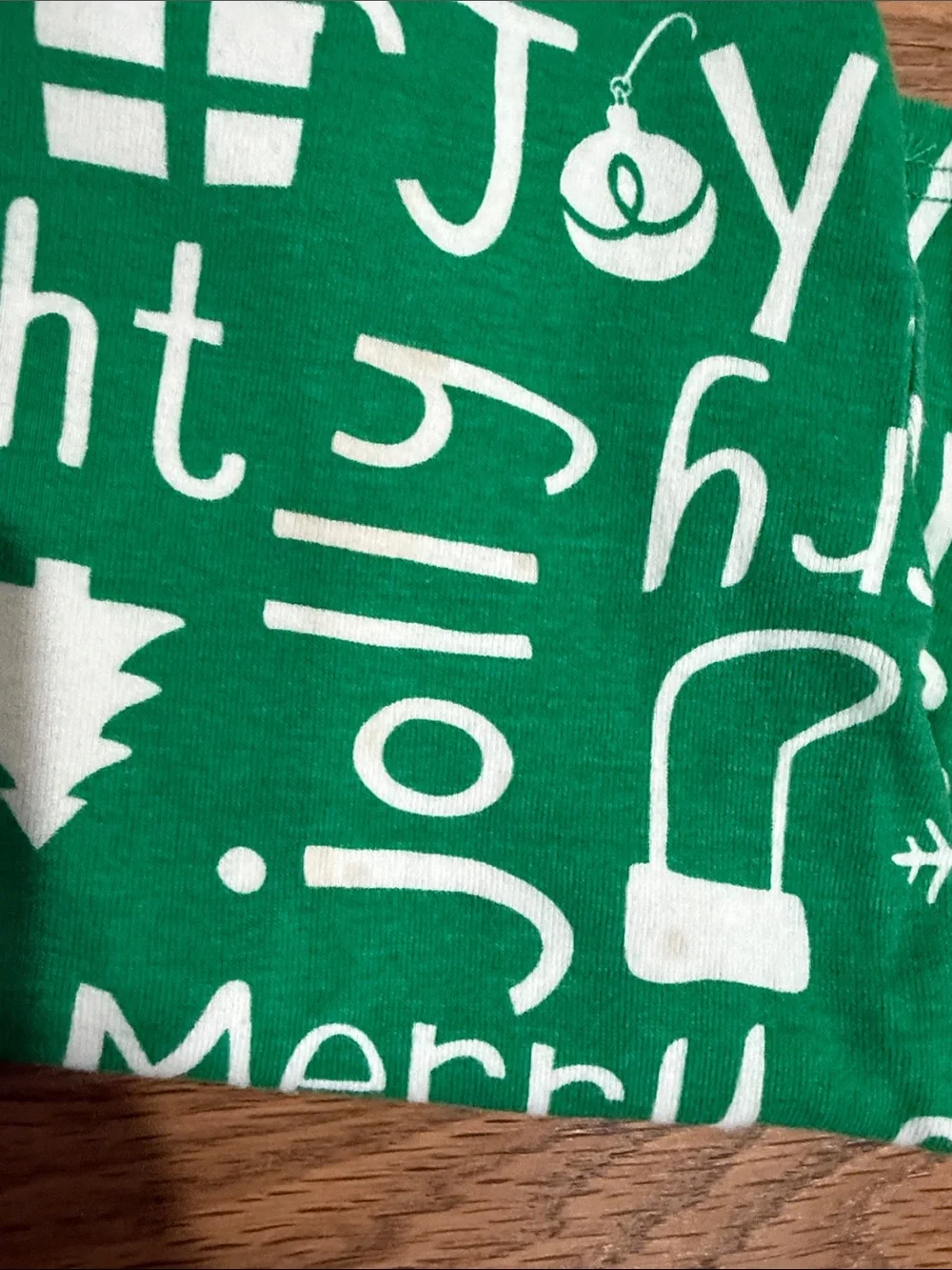 Carter's Green Holiday Word-Print Pajama Set with Red Trim